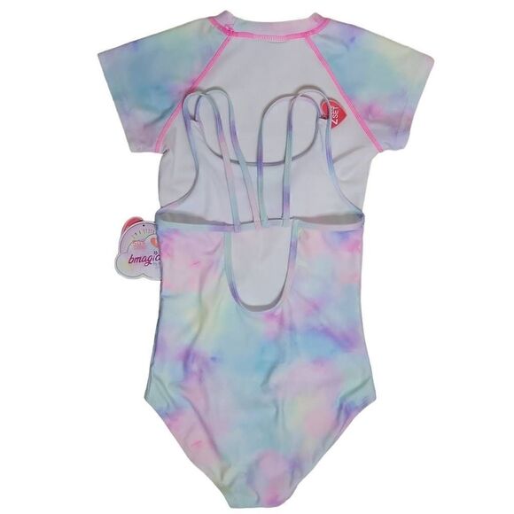 Bmagical UPF Rainbow Mermaid Hair Don't Care Girls Swim Suit 2 Piece Set 8 - Picture 2 of 9